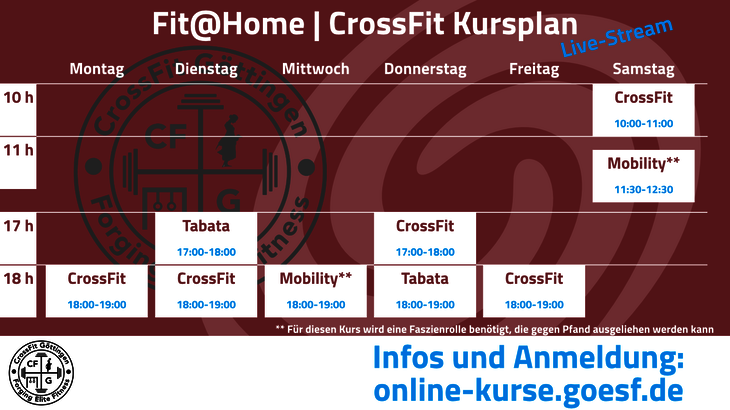 Kursplan CrossFit Online-Kurse